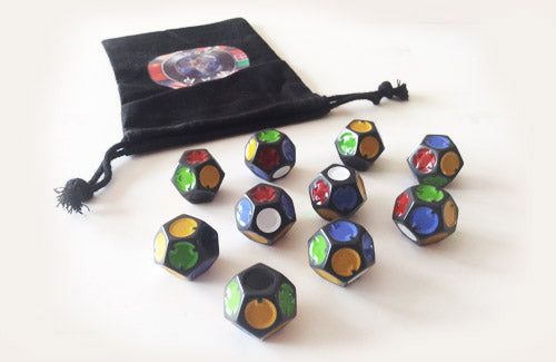 WAR ROOM: 10 Custom Dice with Logo Dice Bag